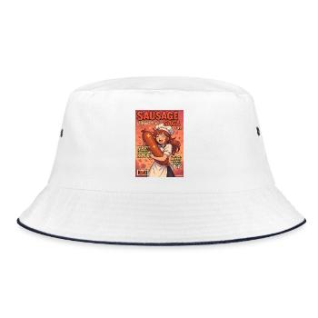 Sausage Saga Fake Comic Magazine Cook - Bucket Hat - white/navy - Front