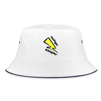 Kämpfer - Mutmacher - Glücksbringer - Bucket Hat - Weiß/Navy - Vorne