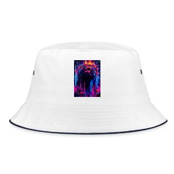 Neon Crown of Thorns - Bucket Hat - white/navy - Front