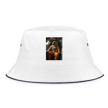 Astronaute en combinaison orange à l’intérieur de la capsule - Bob - blanc/marine - Devant