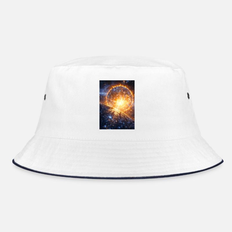 Sonnenkatastrophe über Neon-Dreadnought Bucket Hat