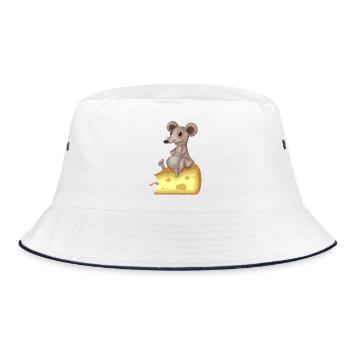 Souris mignonne sur fromage - Bob - blanc/marine - Devant