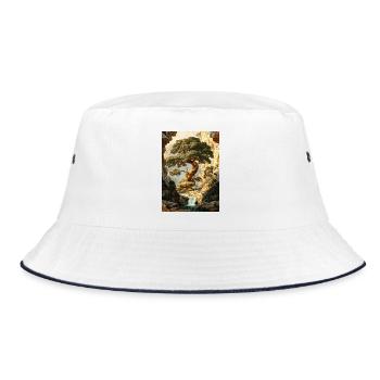 Ancient Tree in Canyon Falls - Bucket Hat - white/navy - Front