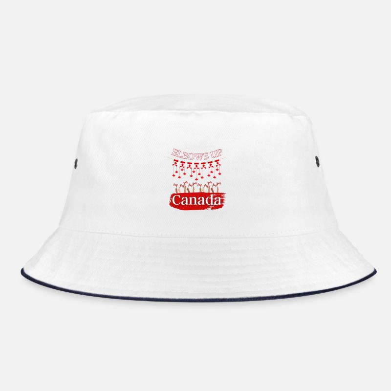 Elbows Up Canada Protest T-shirt - Bucket Hat - white/navy