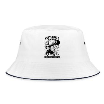 Kettlebell Workout - Bucket Hat - white/navy - Front