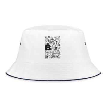 Typo B – Letter Design for Font Lovers - Bucket Hat - white/navy - Front