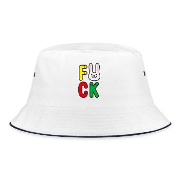 Joyful Alphabet with Rabbit - Bucket Hat - white/navy - Front