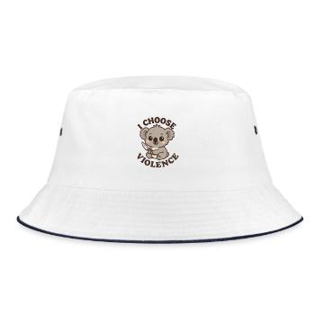 Koala "I Choose Violence" – Cute and Sarca Humor - Bucket Hat - white/navy - Front