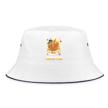 Thanksgiving Gender Reveal Werdende Mutter - Bucket Hat - Weiß/Navy - Vorne