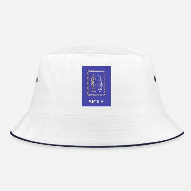 Sicilian fish silhouette Sicily Bucket Hat