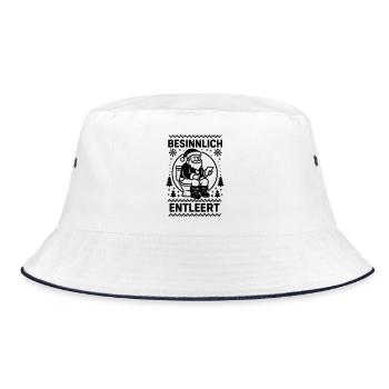 Besinnlich Entleert Santa Weihnachtsmann Toilette - Bucket Hat - Weiß/Navy - Vorne