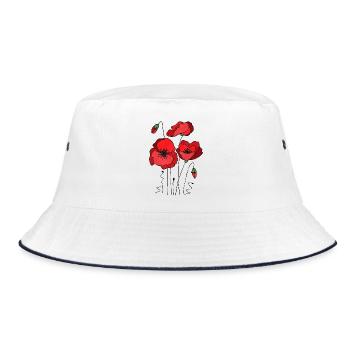 Blumen - Bucket Hat - white/navy - Front