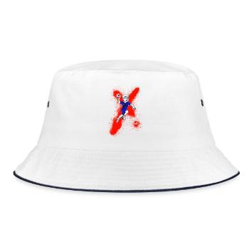 Handball Junge im Sprung - Bucket Hat - Weiß/Navy - Vorne