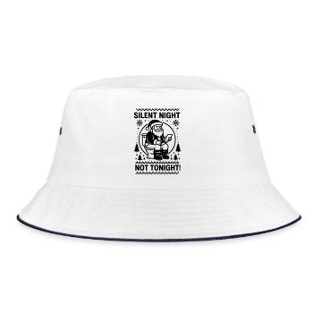 Silent night not tonight - Bucket Hat - white/navy - Front