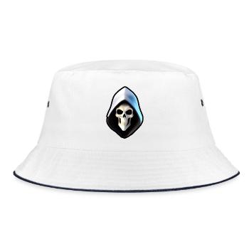 Skull in hooded robe - Bucket Hat - white/navy - Front