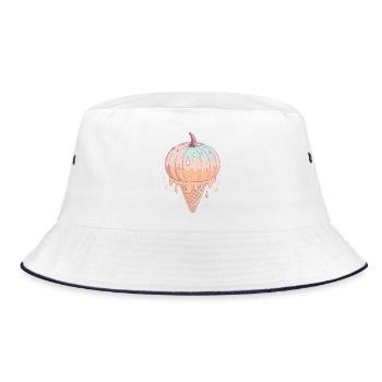 Pastel Glazed Pumpkin - Bucket Hat - white/navy - Front