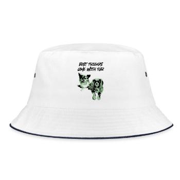 Mint Duo Pet Silhouette - Bucket Hat - white/navy - Front