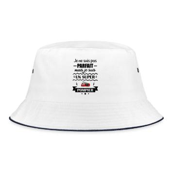 Super Firefighter Fire Hero Feuerwehrauto - Bucket Hat - Weiß/Navy - Vorne