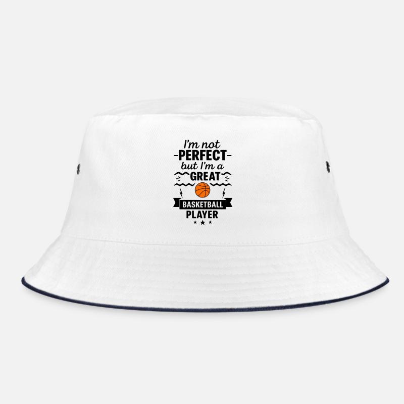 Nicht perfekt aber ein super Basketballer - Bucket Hat - Weiß/Navy