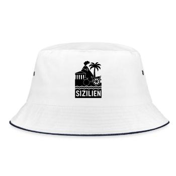 Sicily Silhouette - Bucket Hat - white/navy - Front