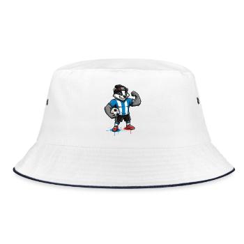 Panda football hero in FC style - Bucket Hat - white/navy - Front