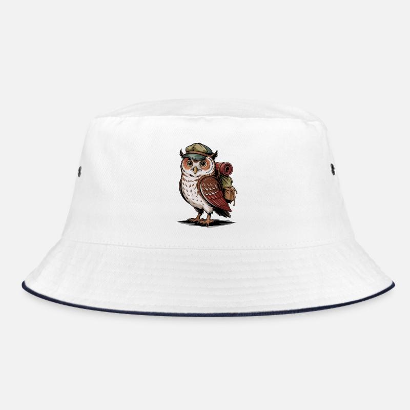 Hibou errant avec sac à dos - Bob - blanc/marine