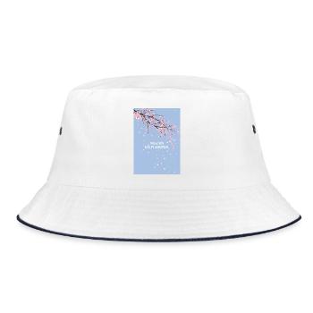 No Rain No Flowers Cherry Blossom - Bucket Hat - white/navy - Front