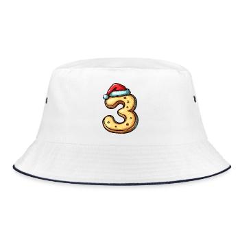 3 Number Cookie Christmas - Bucket Hat - white/navy - Front