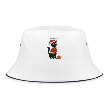 HoHoHo!! chat noir - Bob - blanc/marine - Devant