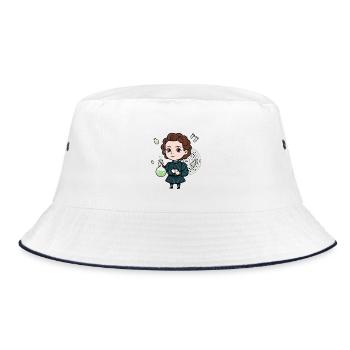 Die kleine Marie Curie - Bucket Hat - Weiß/Navy - Vorne