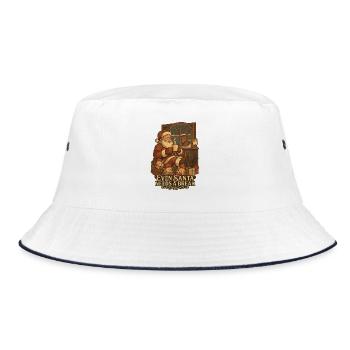 Weihnachtsmann Pause am Kamin - Bucket Hat - Weiß/Navy - Vorne