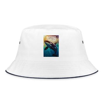 Orca Underwater Hope Verse - Bucket Hat - white/navy - Front