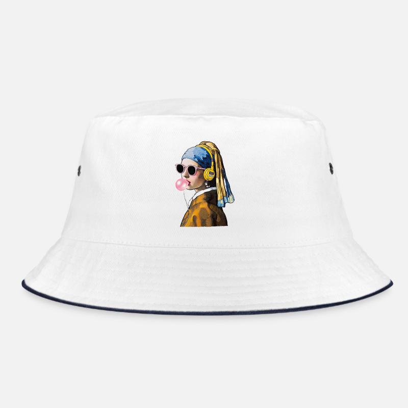 Mädchen Humur - Bucket Hat - Weiß/Navy