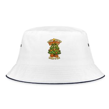 Tree’s Got The Spirit – Lustiger Weihnachtsbaum  - Bucket Hat - Weiß/Navy - Vorne