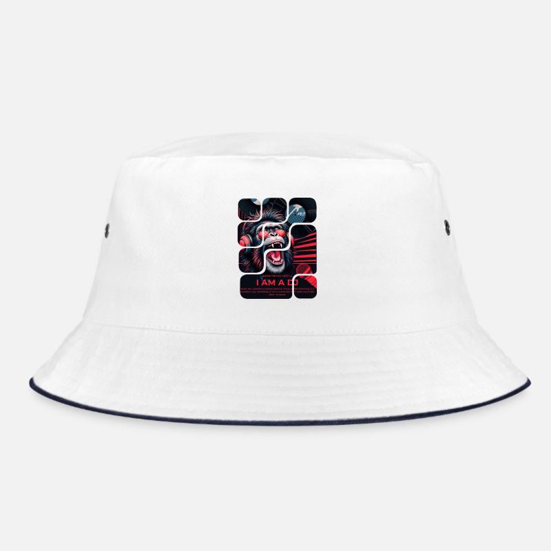 DJ Affe mit Kopfhörern Neon Design Bucket Hat
