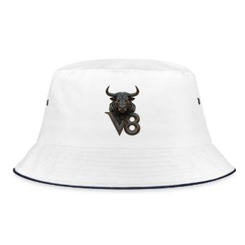 V8 - Bucket Hat - white/navy - Front