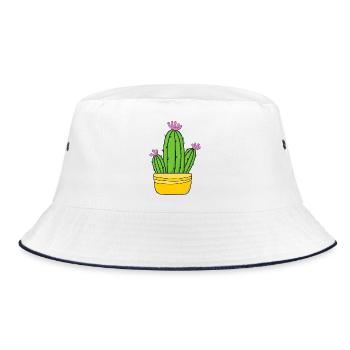 Cactus - Bucket Hat - white/navy - Front