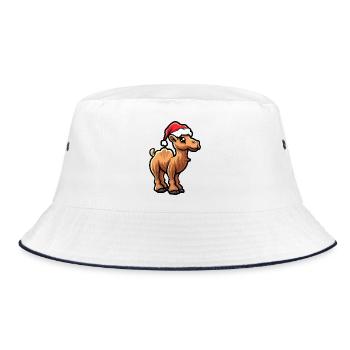 Kamel Weihnachten - Bucket Hat - Weiß/Navy - Vorne