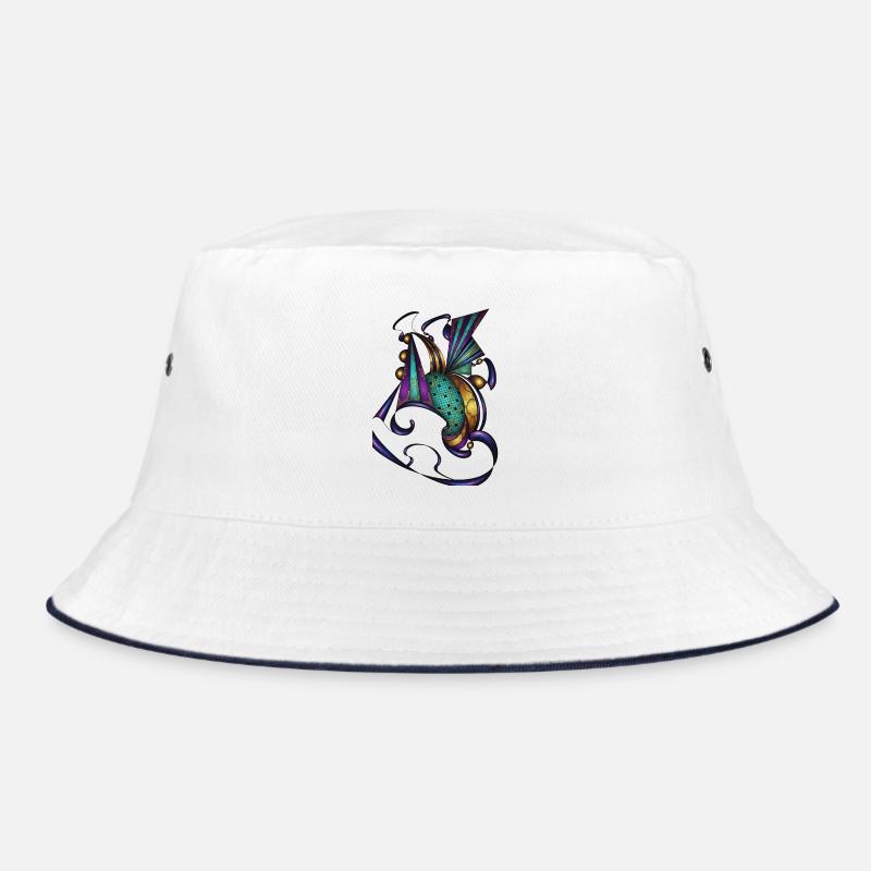 Turquoise Purple Ornamentation Bucket Hat