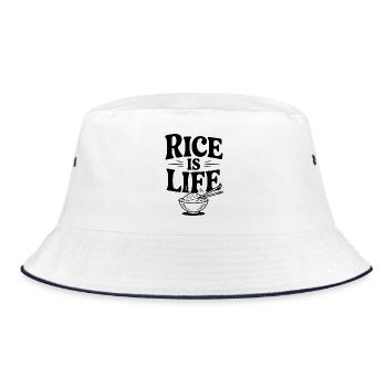Rice is Life - Bucket Hat - white/navy - Front