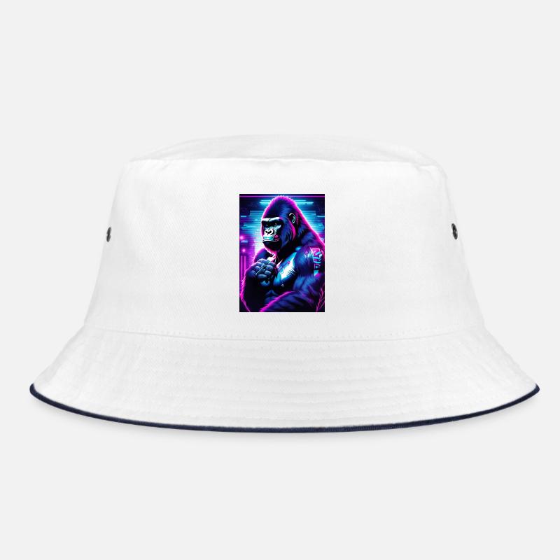 Neon Gorilla im CyberpunkStil Bucket Hat