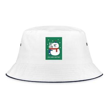 Winter Holiday Design - Bucket Hat - Weiß/Navy - Vorne