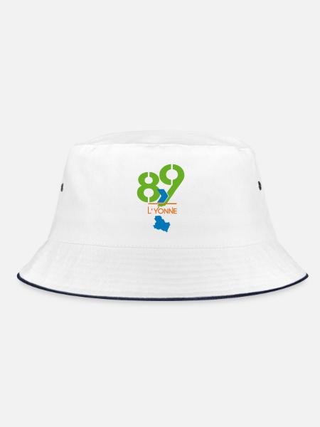 Logo 89 L'Yonne - Bucket Hat - white/navy - Front
