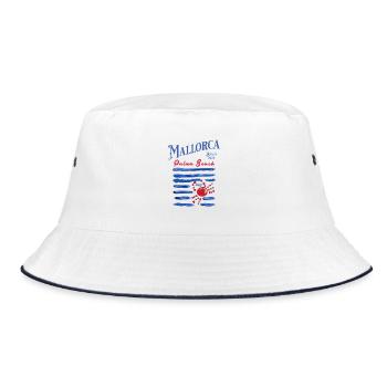 Mallorca 2022 Palma Strandkrabbe - Bucket Hat - Weiß/Navy - Vorne