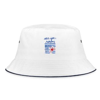 Meer Du Bald Ozean Blau - Bucket Hat - Weiß/Navy - Vorne