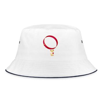 Collier rouge avec motif de chihuahua doré - Bob - blanc/marine - Devant