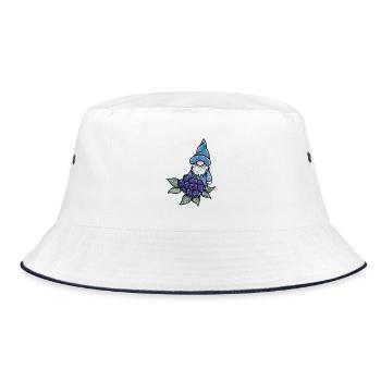 Heidelbeer-Wichtel - Bucket Hat - Weiß/Navy - Vorne