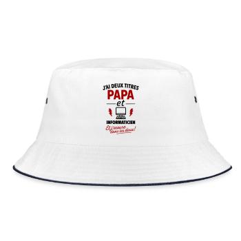 Papa et Informaticien cadeau Noël fête des pères - Bob - blanc/marine - Devant