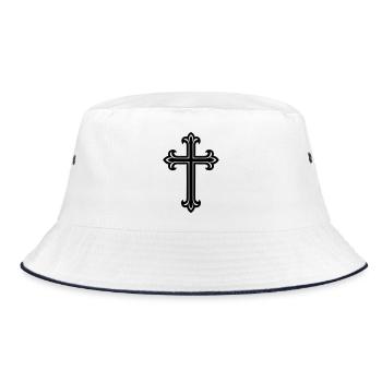 Symbole de croix chrétien - Bob - blanc/marine - Devant