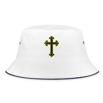 Symbole de croix chrétien - Bob - blanc/marine - Devant